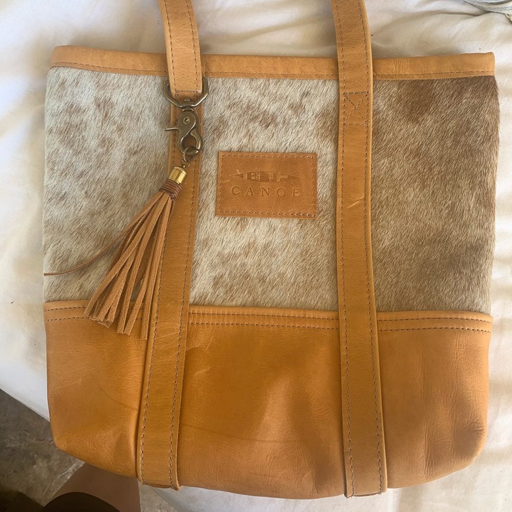 Canoe Leather/Cowhide Bag